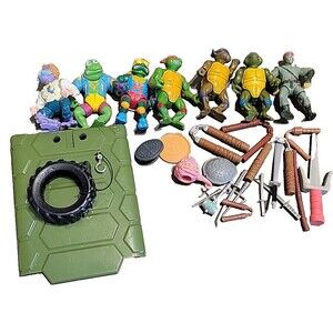 Vtg 1980's 90's Teenage Mutant Ninja Turtles TMNT Figures Accessories Parts lot